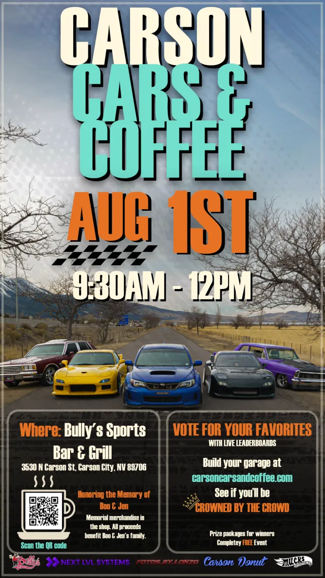 Carson Cars & Coffee - August Meet August 1st / 9:30AM - 12PM