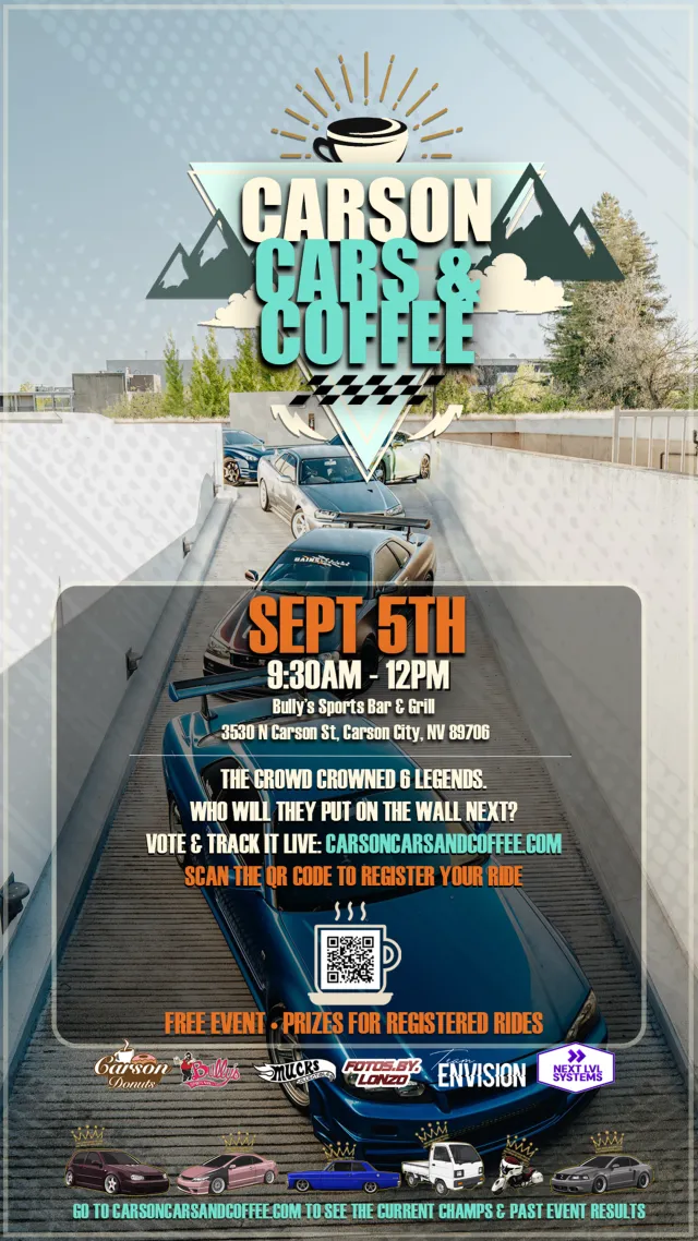 Carson Cars & Coffee - September 2026 Meet September 5th 2026 / 9:30AM - 12PM
