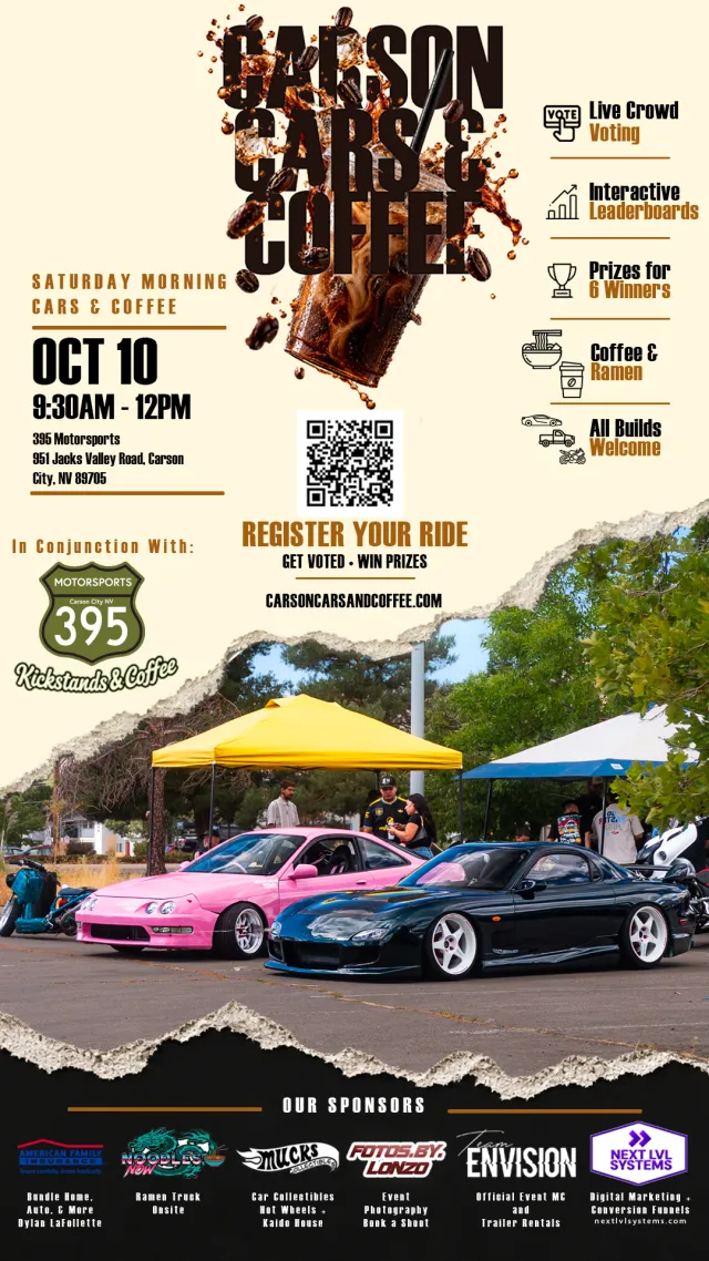 Carson Cars & Coffee - October 2026 Meet Oct 10th 2026 / 9:30AM - 12PM